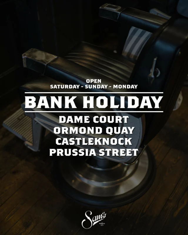 We’ve got a few shops open all Bank Holiday weekend to make sure you're looking sharp 🔥⁠
⁠
Whether you're heading out or just want to feel fresh, we’ve got a chair waiting for you ✂️⁠
⁠
Shops open normal times so book now and skip the queue - link in bio 🔗